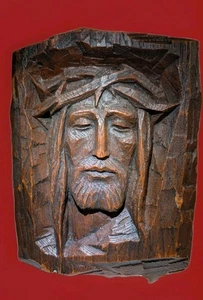 Bienenwachs Vintage Brutalistischer Stil Jesus Relief Deutsch/Bayerische Volkskunst MCM - Bild 1 von 15