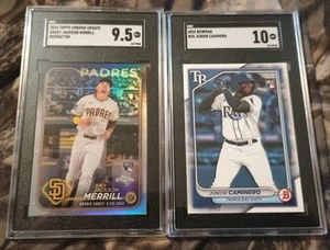 Jackson Merrill 2024 Topps Chrome Refractor SGC 9.5 & Junior Caminero RC SGC 10 - Bild 1 von 3