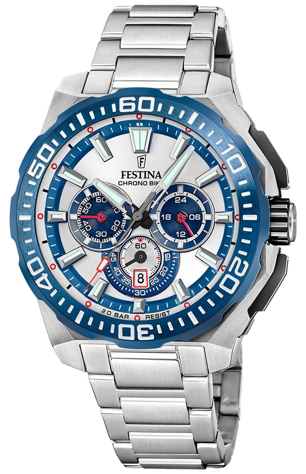 Festina F20724/1 Men's Chrono Bike Steel Bracelet Watch