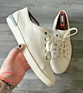 Scarpe da ginnastica Clarks Stanway stringate in pelle bianca UK 8 G EU 42 da uomo casual - Foto 1 di 14