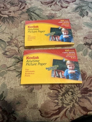 Lot Of 2Kodak Anytime Picture Paper Soft Gloss 4x6 -100 Sheets - Factory Sealed - Image 1 of 2