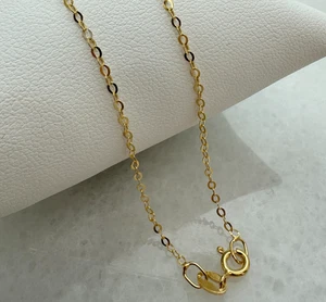 Gold over Sterling Silver Necklace Chain -2*1.5mm Flat Cable Chain(All Sizes) - Picture 1 of 17