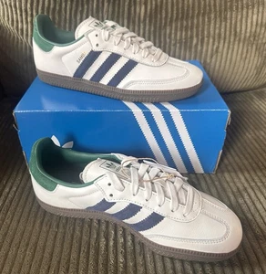 MEN'S ADIDAS ORIGINALS SAMBA OG IH4882 White/Collegiate Green/Gum - Picture 1 of 7