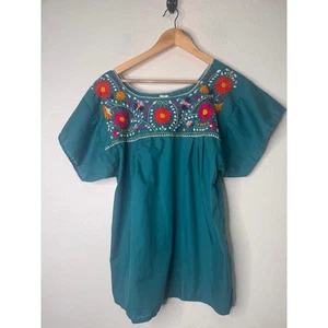 Liliana Cruz Mexico Women Embroidery Size Large Black Casual Tunic Top Shirt - Picture 1 of 4