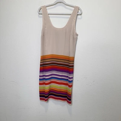 Vestido Trina Turk Para Mujer 8 Multicolor Rayas Seda Sin Mangas Cambio Sin Mangas Nuevo Con Etiquetas Resor Foto 1 de 4