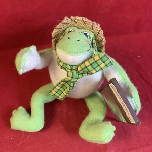 Annalee 4 Zoll Country Frosch im Strohhut & Schal mit Waschbrett Puppe # 243204 Mobilitee - Bild 1 von 5