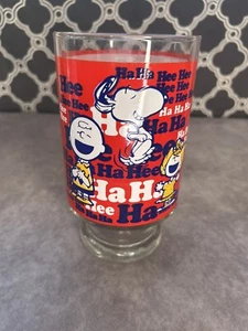 Bicchiere vintage Peanuts Snoopy Charlie Brown Lucy 1965 grafica HAHA HEE - Foto 1 di 4