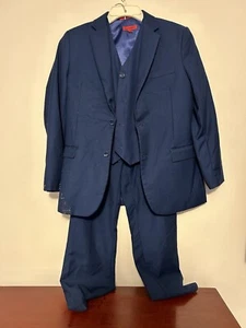 Gioberti Boys Navy Blue 3 Piece Suit set size 14 Jacket, Vest, Pants, Excellent - Picture 1 of 3