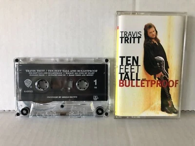 Travis Tritt TEN FOOT TALL AND BULLETPROOF 1994 Warner Clear Shell Cassette - Image 1 of 4