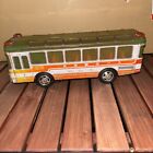 Vintage Japanese Battery Operated Tin Toy Sight Seeing Large Bus Made In Japan