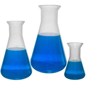 Plastic Erlenmeyer Flask Set - 3 Sizes - 50, 250, and 500ml, Karter Scientific - Picture 1 of 1