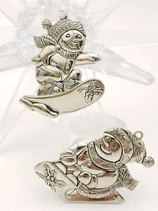 Gorham Silver Snowman Tree Ornaments - Picture 1 of 8