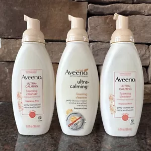3X Aveeno Ultra Calming FOAMING CLEANSER Makeup Remover 6 fl oz Fragrance Free - Picture 1 of 4