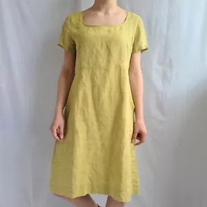 McVerdi Danish Design Womens Linen Shift Dress Size L Midi Cottage Core Peasant - Picture 1 of 23