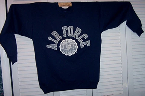 NWT CHAMPION MENS AIR FORCE ACADEMY CREW NECK SWEATSHIRT - NAVY BLUE - MEDIUM Cover