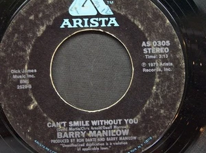 Barry Manilow 45 Upm ""Can't Smile Without You"" & ""Sunrise"" G + Zustand - Bild 1 von 2