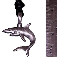 Shark Tooth Adjustable Pewter Pendant Goth Biker Necklace Jaws Ocean Fish Marine