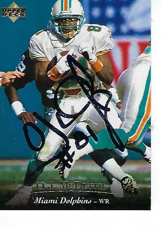 O.J. MCDUFFIE  SIGNED 1995 UPPERDECK #75 - MIAMI DOLPHINS - Image 1 of 1