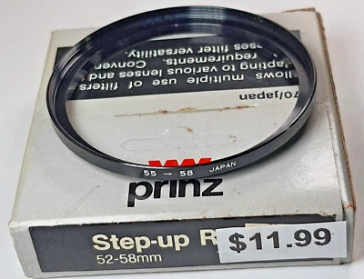 52-58mm Step-Up Lens Filter Metal Ring 52mm-58mm Japan E52-E58 52mm-58 Prinz - Image 1 of 4