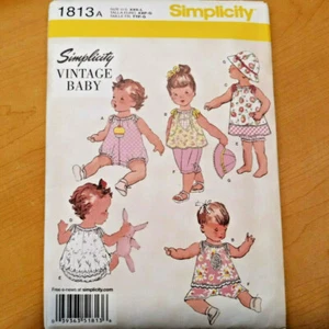 SIMPLICITY 1813 Vintage Baby Retro Style Schnittmuster Hose Top Strampler Gr. XXS-L - Bild 1 von 7