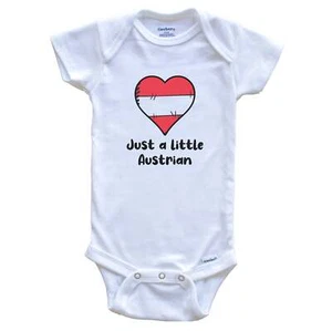 Just A Little Austrian Austria Flag Heart One Piece Baby Bodysuit - Picture 1 of 2