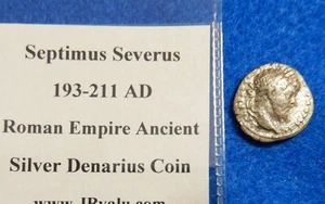 193-211 AD Septimus Severus Ancient Roman Silver Denarius Coin 2.2 grams, 17mm๐ - Picture 1 of 5