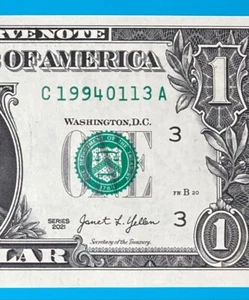 1994 January 13 : C 19940113 A $1 One Dollar Bill BIRTHDAY Note *UNC* 🎂🎁 - Picture 1 of 3