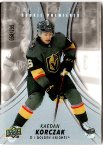 KAEDAN KORCZAK RC 22-23 TRILOGY ROOKIE PREMIERES /299 THICK ACETATE RPKK 2022-23