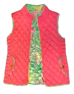 Little Girl’s LILLY PULITZER Puffer Vest - Size 4-5 - Worn Once - Pink/Floral - Picture 1 of 4