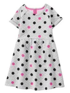 NWT Gymboree Tails of the City Gray Polka Dot dress Quilted Girl Dress many size - Picture 1 of 1