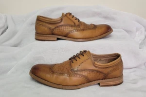 Scarpe Oxford stringate Stacy Adams da uomo Fallon in pelle marrone con punta ad ala taglia 9,5 W - Foto 1 di 16