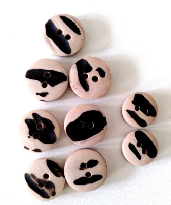 9 Trachtenknöpfe braune Hemdknöpfe Blusen Knöpfe 2 Größen Hirschhorn Optik - Bild 1 von 4