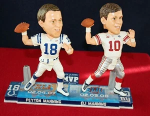 Peyton Manning & Eli Manning Super Bowl MVP Wackelkopf NY Giants Colts offene Box - Bild 1 von 5
