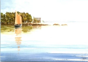 Acuarela por Philippe Vandenberghe Crozon-Morgat Gallery, Francia Arte Postal - Imagen 1 de 2