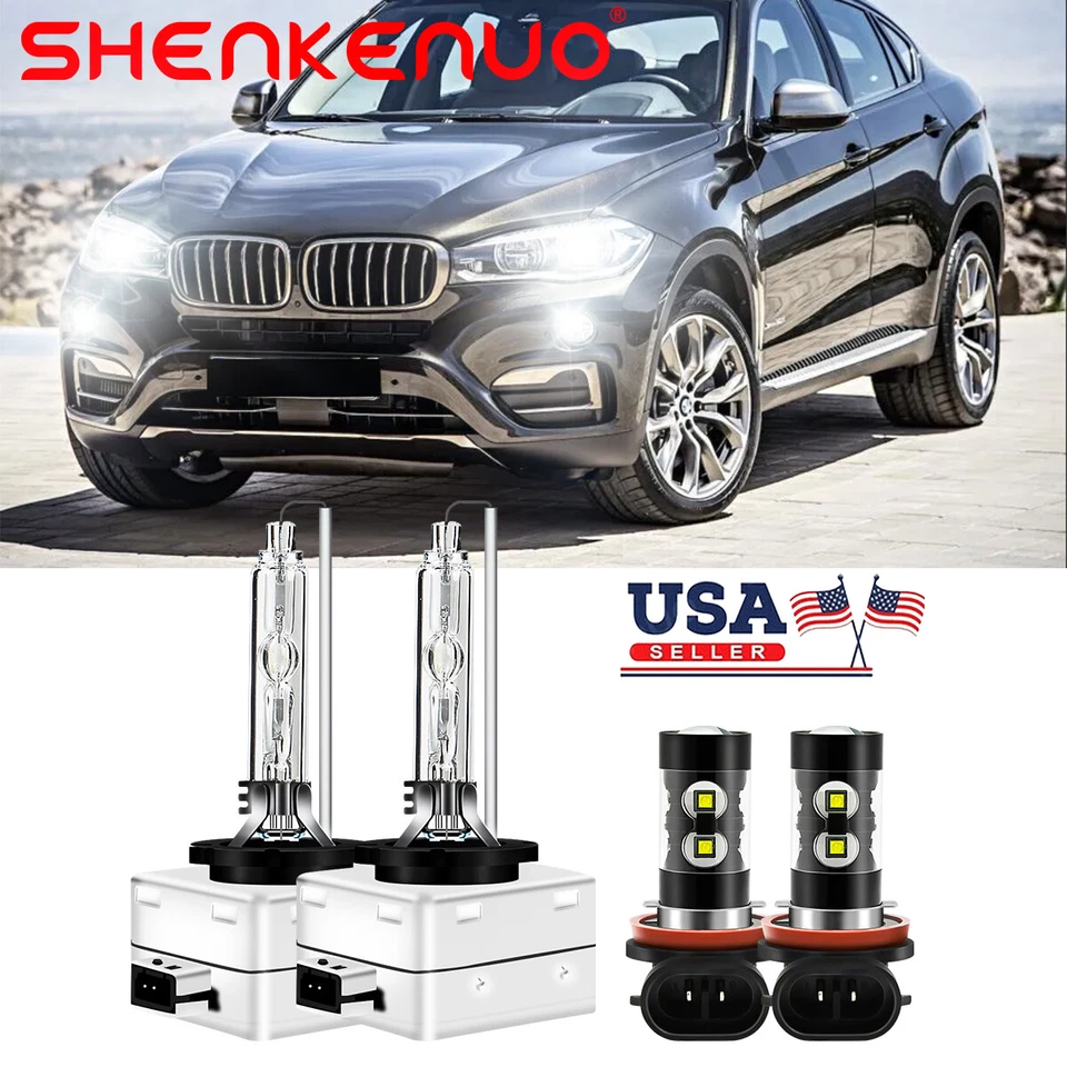 Para BMW X6 2008-2014 LED HID Faros Bombillas Alto/Bajo + Kits de Luces Antiniebla LED Blanco Foto 1 de 4