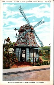 Molino de viento Van de Kamp's Holland Dutch Bakers # 1 postal de Los Ángeles California - Imagen 1 de 2