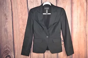 Banana Republic Jacket Women 0 Black Blazer 1-Button Long Sleeve Formal Business - Picture 1 of 3