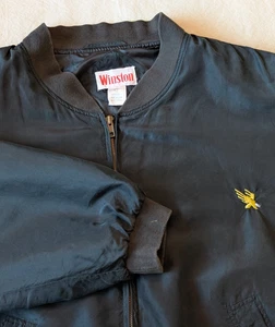 Winston Racing 100% Seide Bomberjacke Vintage 90s Herren Schwarz Boxy Large - Bild 1 von 6