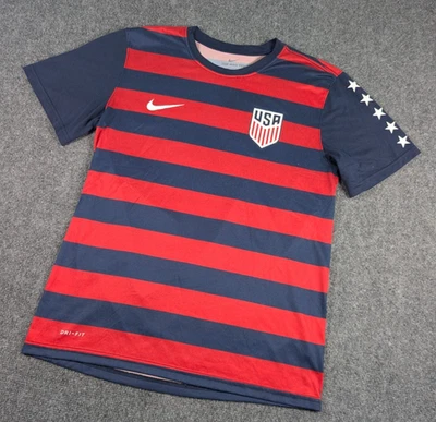 Camiseta Nike de fútbol de Estados Unidos 2017 para mujer mediana América roja azul marino a rayas Foto 1 de 4