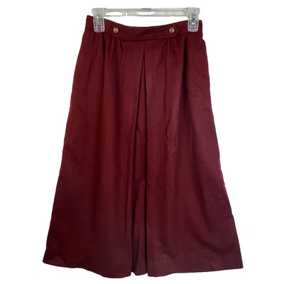 Falda de lana vintage línea A para mujer 8 ladrillo rojo forrado carrera clásica hasta la rodilla Foto 1 de 4