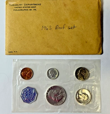 1963 US Silver Proof Set In Original Envelope - Image 1 of 3