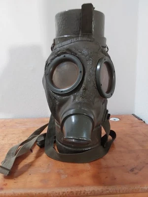 west german army gas mask and container. - Image 1 of 4