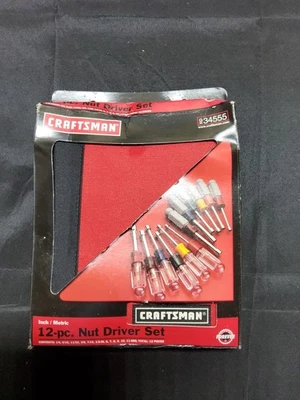 NOS New SEARS Craftsman USA 12pc SAE Standard Metric Nut Driver Set 9- 34555 - Image 1 of 3