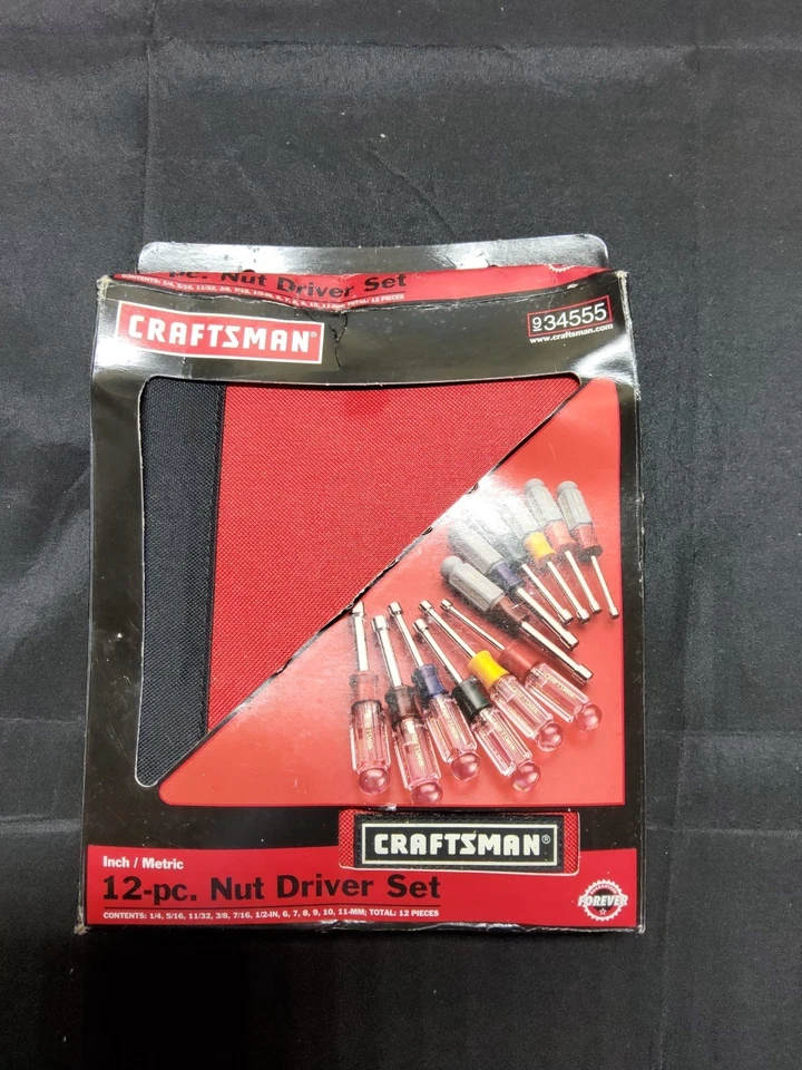 NOS New SEARS Craftsman USA 12pc SAE Standard Metric Nut Driver Set 9- 34555 - Image 1 of 3