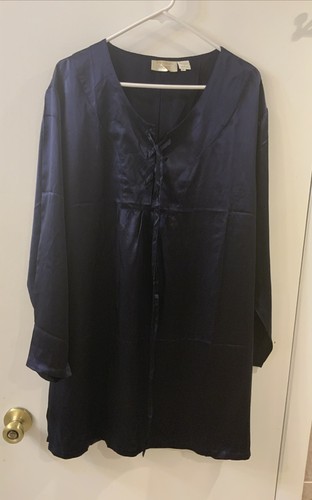 UNDERCOVER Abito da notte Victoria's Secret etichetta oro seta tunica L cravatta petto blu navy