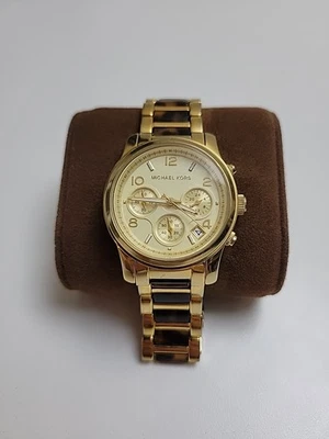 Michael Kors Runway Chronograph Watch Women MK-5659 Tortoise Runs New Battery - Image 1 of 4