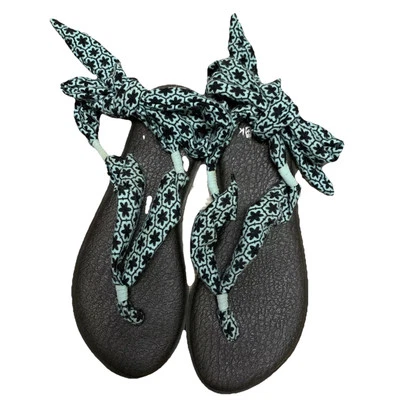 Sandalias chanclas Sanuk para mujer talla 7 Yoga Mat estampado de margaritas playa cómodas Foto 1 de 4