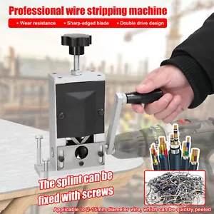 Manual Electric Wire Stripping Machine Cable Stripper Crank Scrap Copper Cutter - Picture 1 of 9