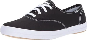 Keds Women's Champion Lace Up Sneaker, Black Canvas, 6.5 - Picture 1 of 9