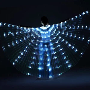 Costume da ballo illuminato LED ala farfalla luminosa illuminato con bastone telescopico - Foto 1 di 12